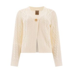 RAKKI Women's Wool Cable Knit Cardigan Women WHITE Sweaters & Knitwear